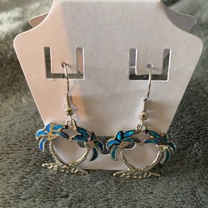 Madison Ashley Abalone Palm Tree Earrings